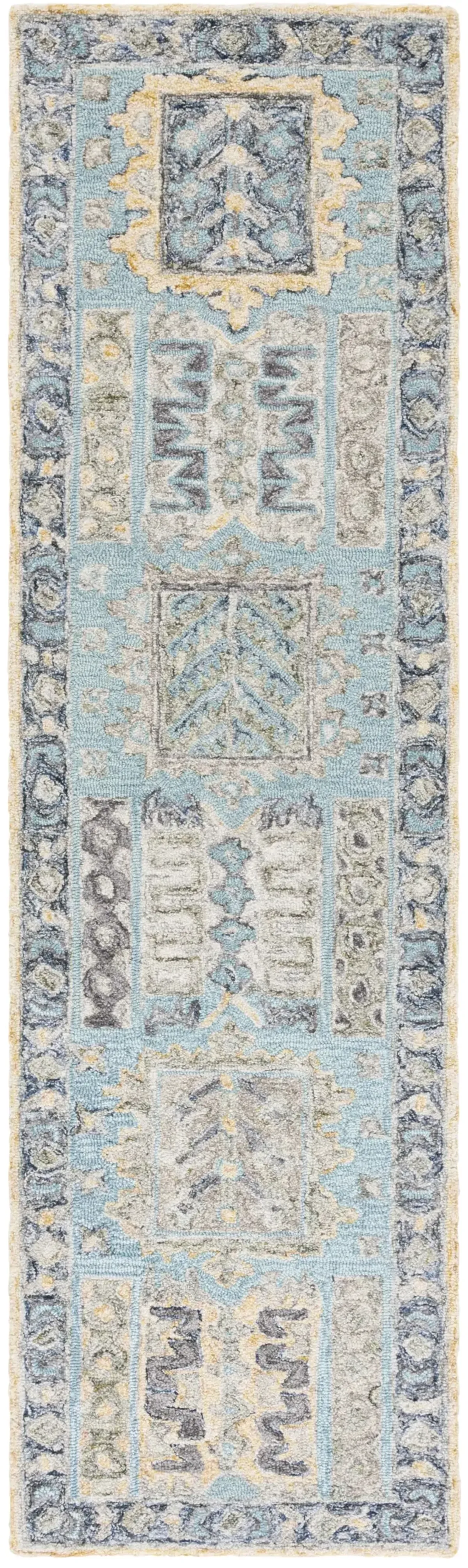 METRO 753 TEAL  2'-3' x 8' Runner Rug