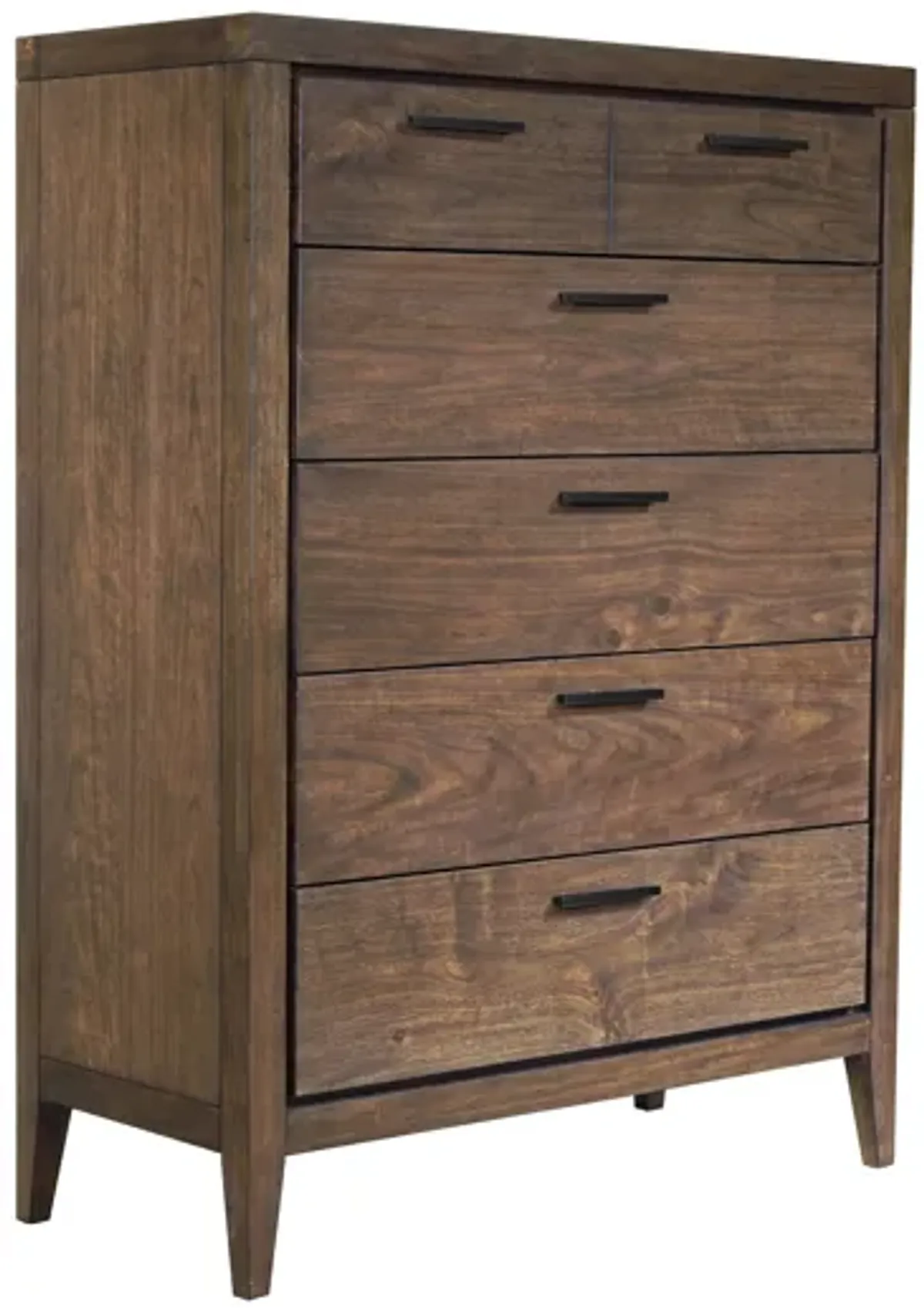 Boracay Five Drawer Walnut Chest in Wild Oats Brown (2024)