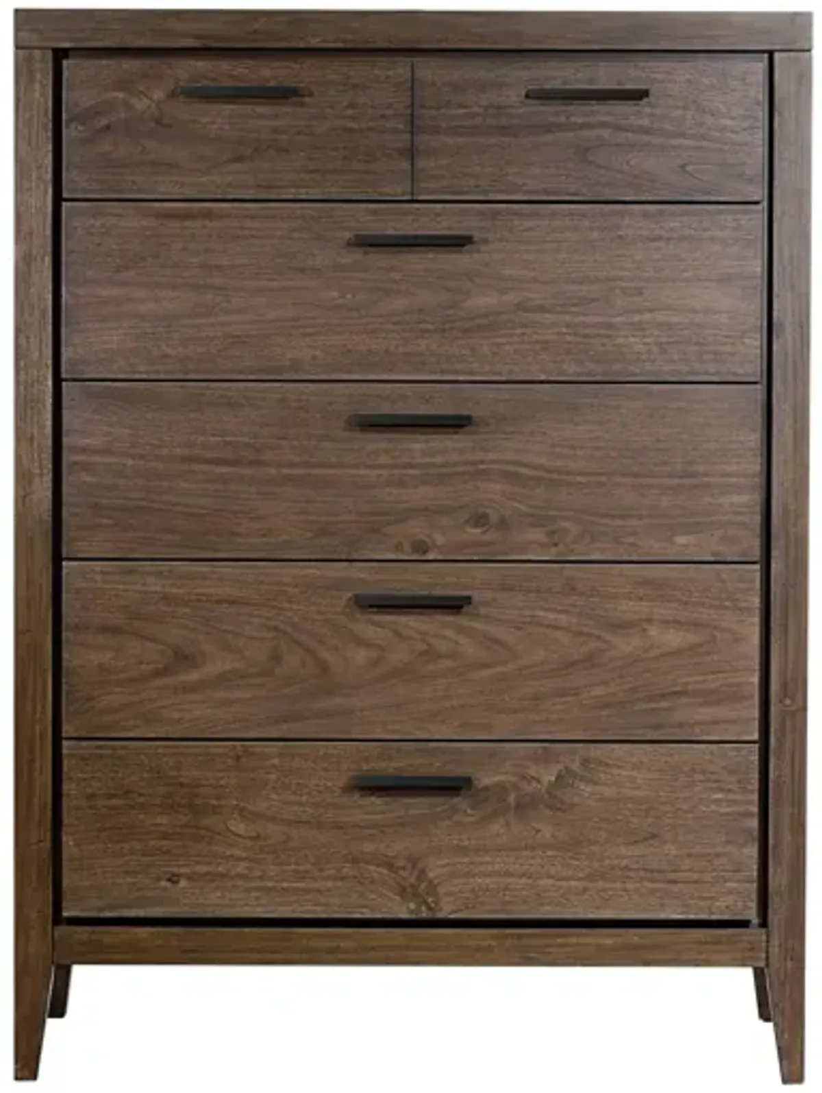 Boracay Five Drawer Walnut Chest in Wild Oats Brown (2024)