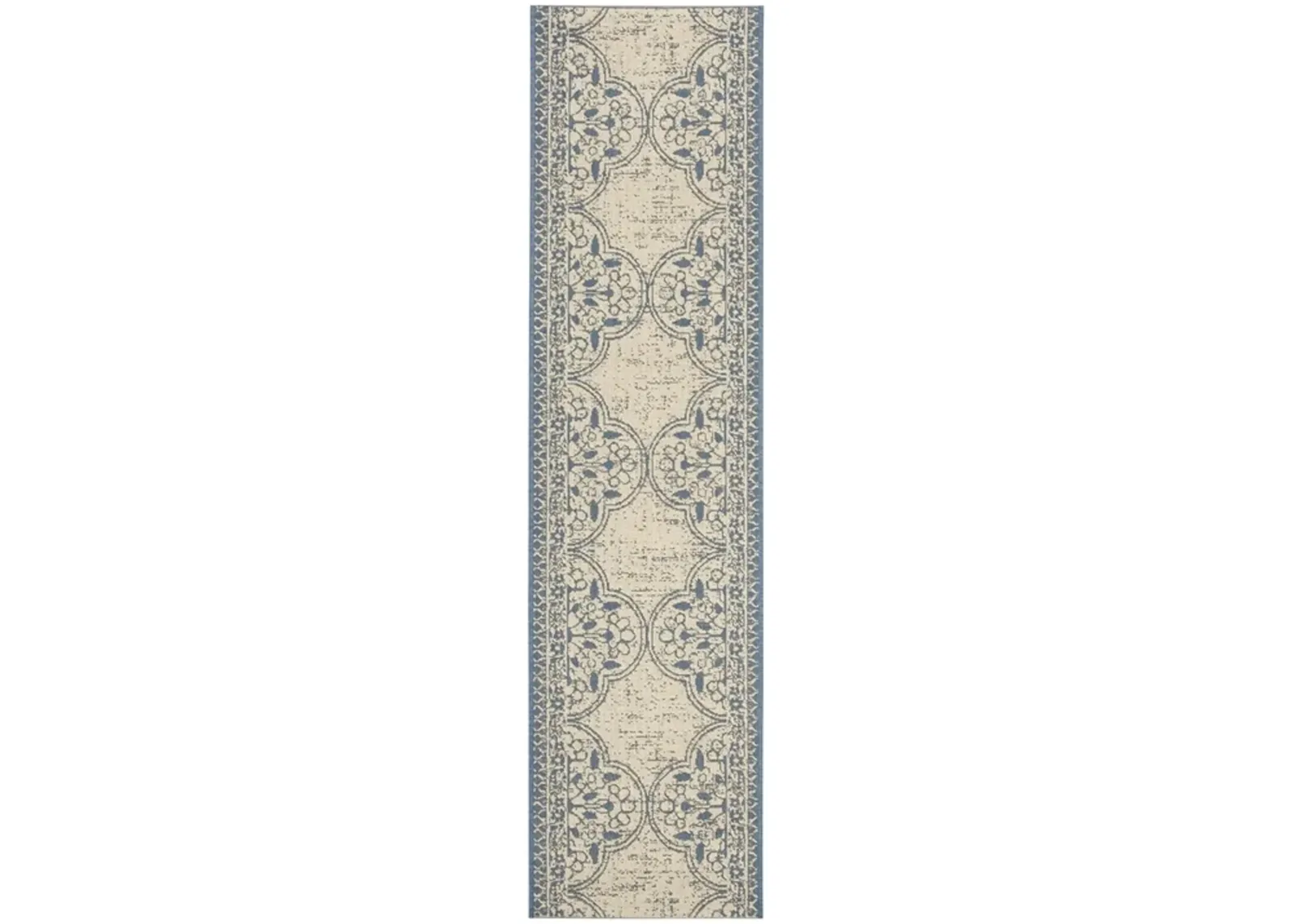 LINDEN 174 Collection LND174M-28 Blue / Creme 2'-2" X 8'