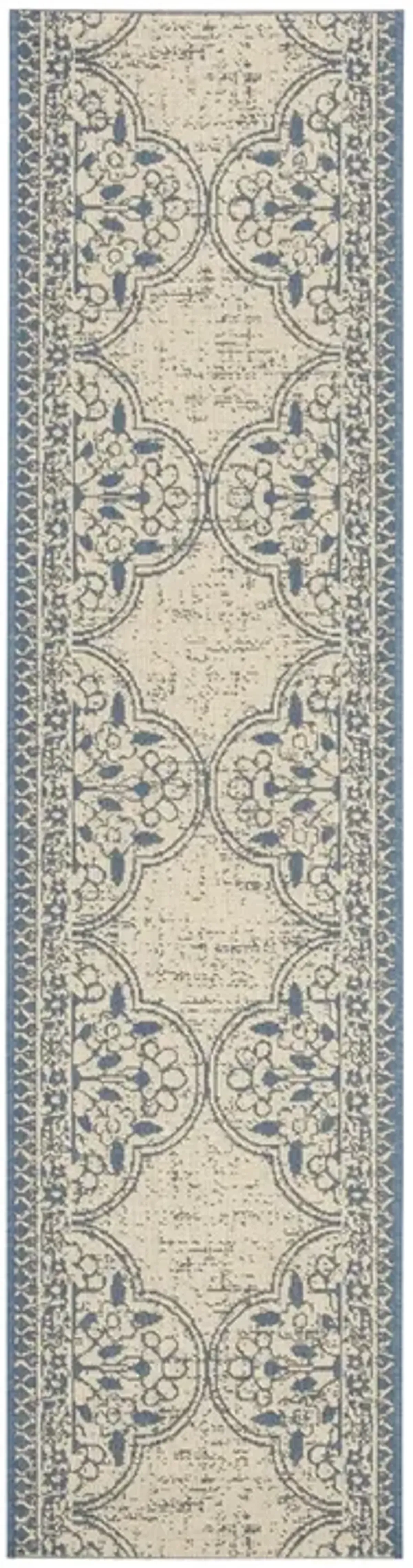 LINDEN 174 Collection LND174M-28 Blue / Creme 2'-2" X 8'