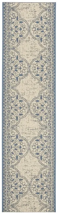 LINDEN 174 Collection LND174M-28 Blue / Creme 2'-2" X 8'