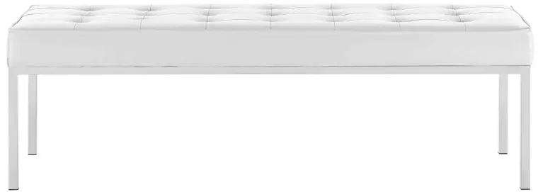 Loft Tufted Large Upholstered Faux Leather Bench