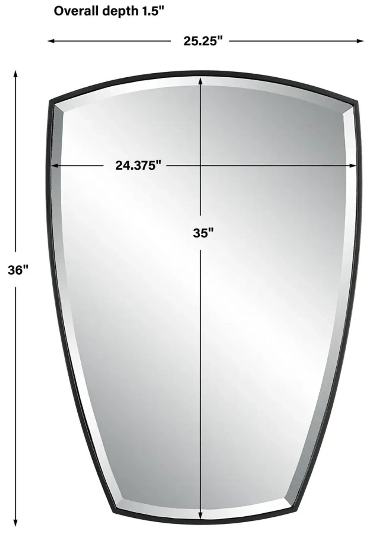 Crest Curved Iron Mirror