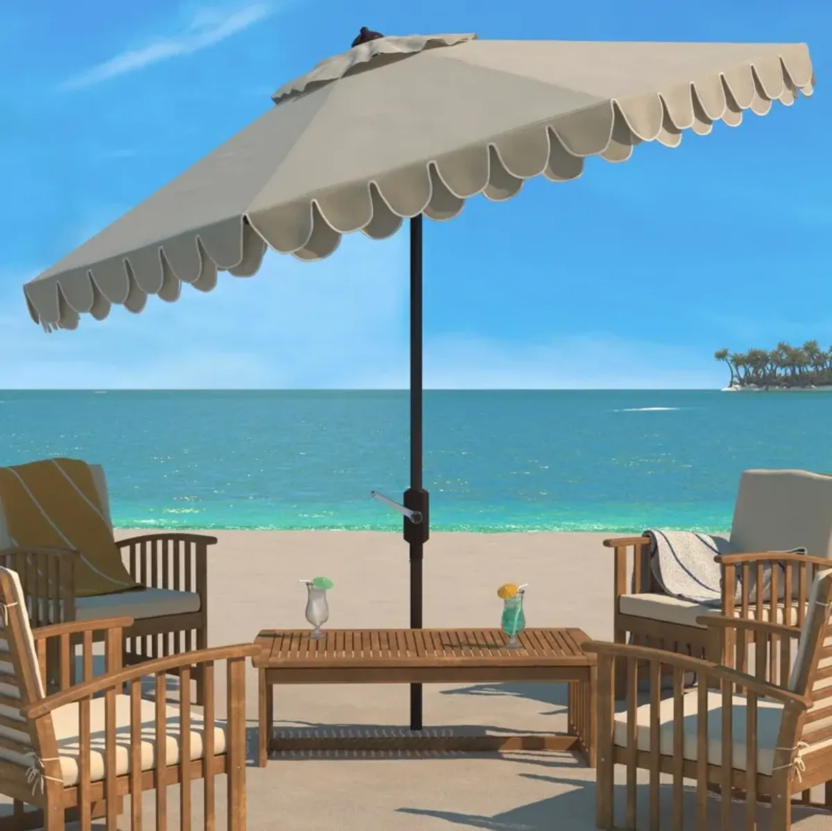 Elegant Valance 11' Round Umbrella