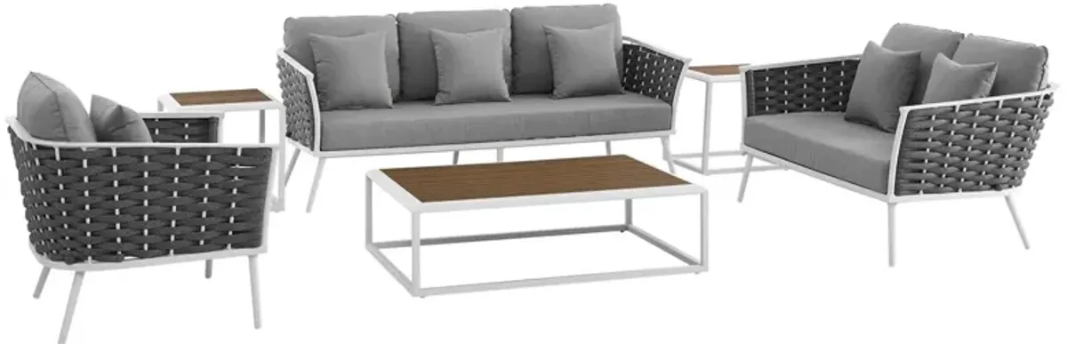 Stance 6 Piece Outdoor Patio Aluminum Sectional Sofa Set