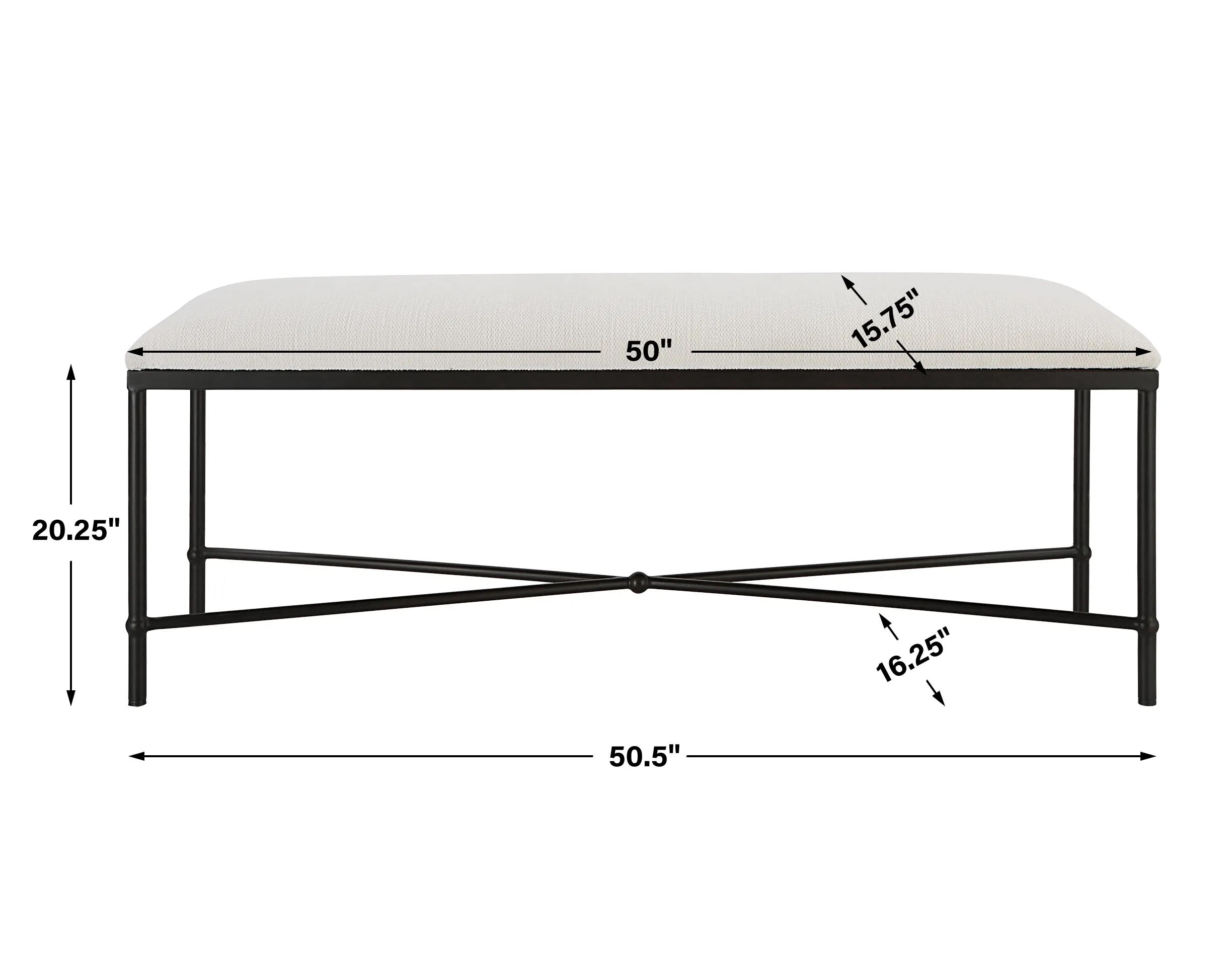 Avenham Black Framed Bench