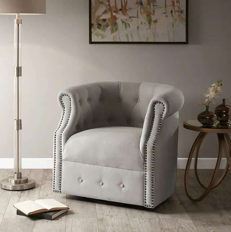 Madison Park Owen Beige Swivel Chair