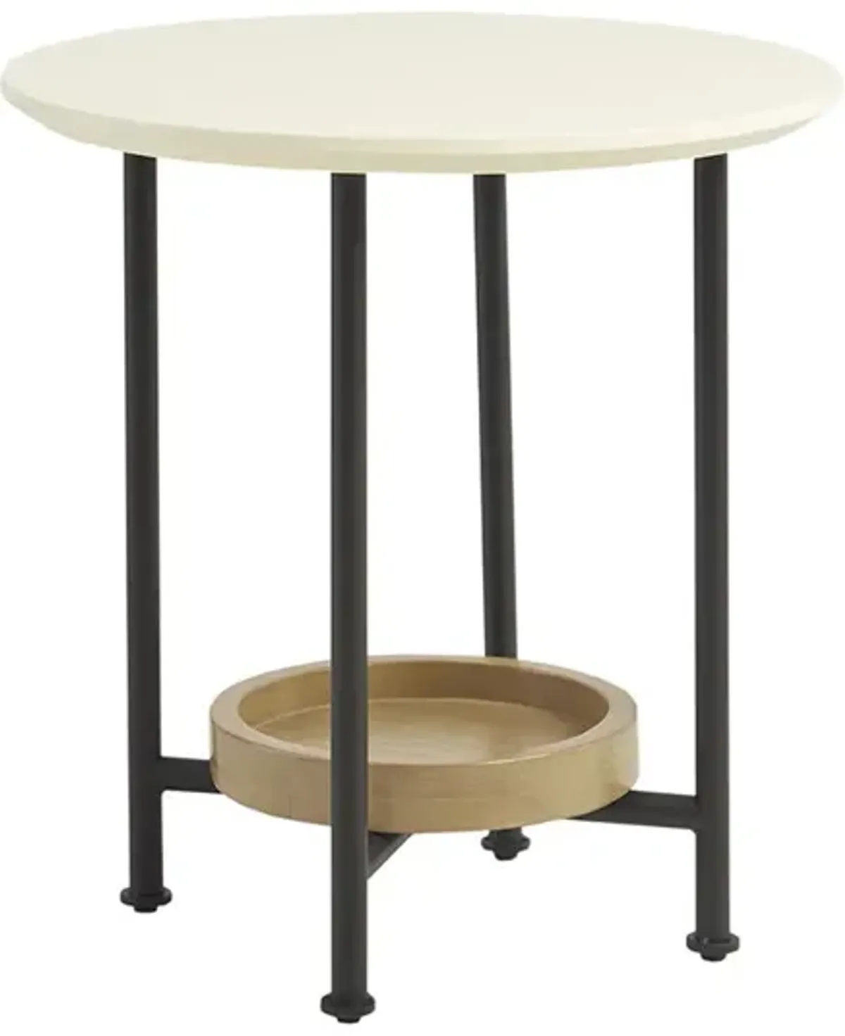 Madison Park Beaumont White/Natural End Table