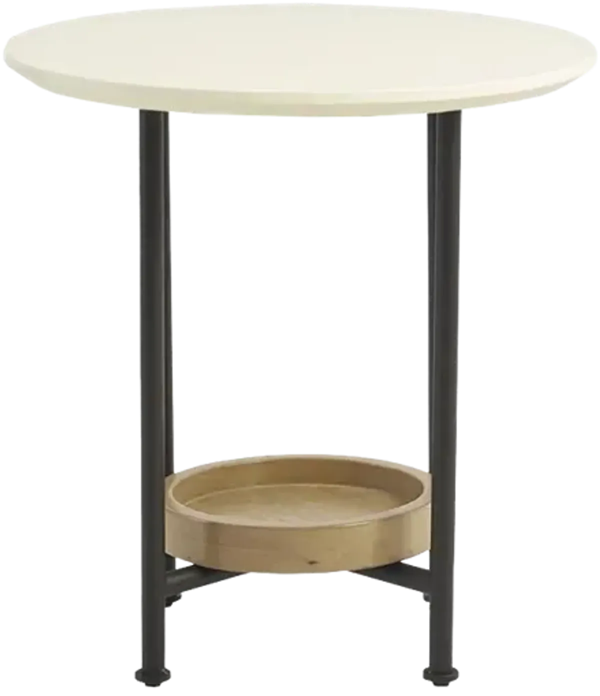 Madison Park Beaumont White/Natural End Table