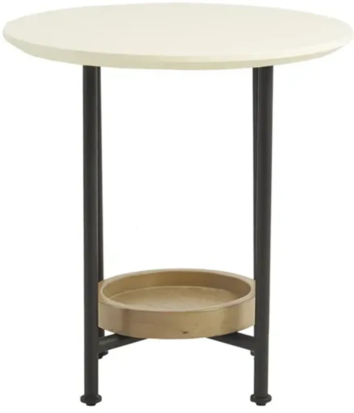 Madison Park Beaumont White/Natural End Table