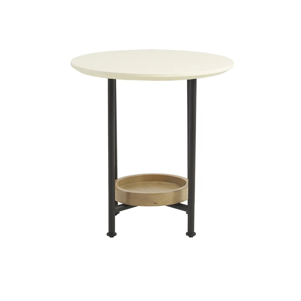 Madison Park Beaumont White/Natural End Table