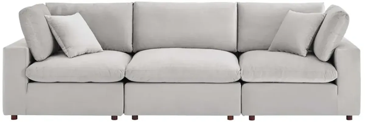 Commix Down Filled Overstuffed Performance Velvet 3-Seater Sofa