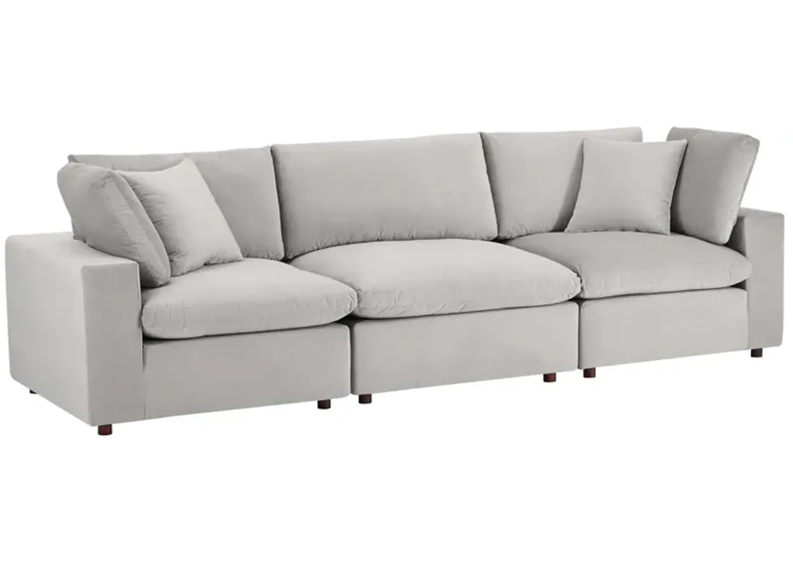 Commix Down Filled Overstuffed Performance Velvet 3-Seater Sofa