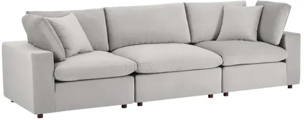 Commix Down Filled Overstuffed Performance Velvet 3-Seater Sofa