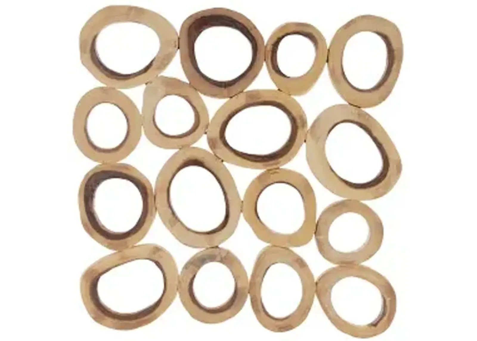 chuleta rings wall art, chamcha wood, square, lg