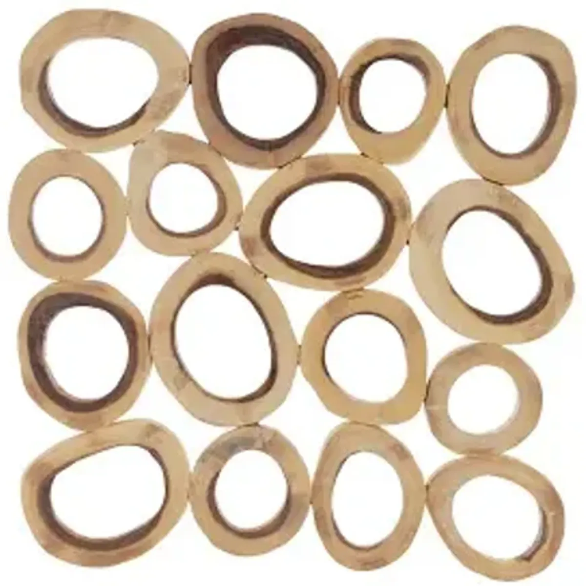 chuleta rings wall art, chamcha wood, square, lg