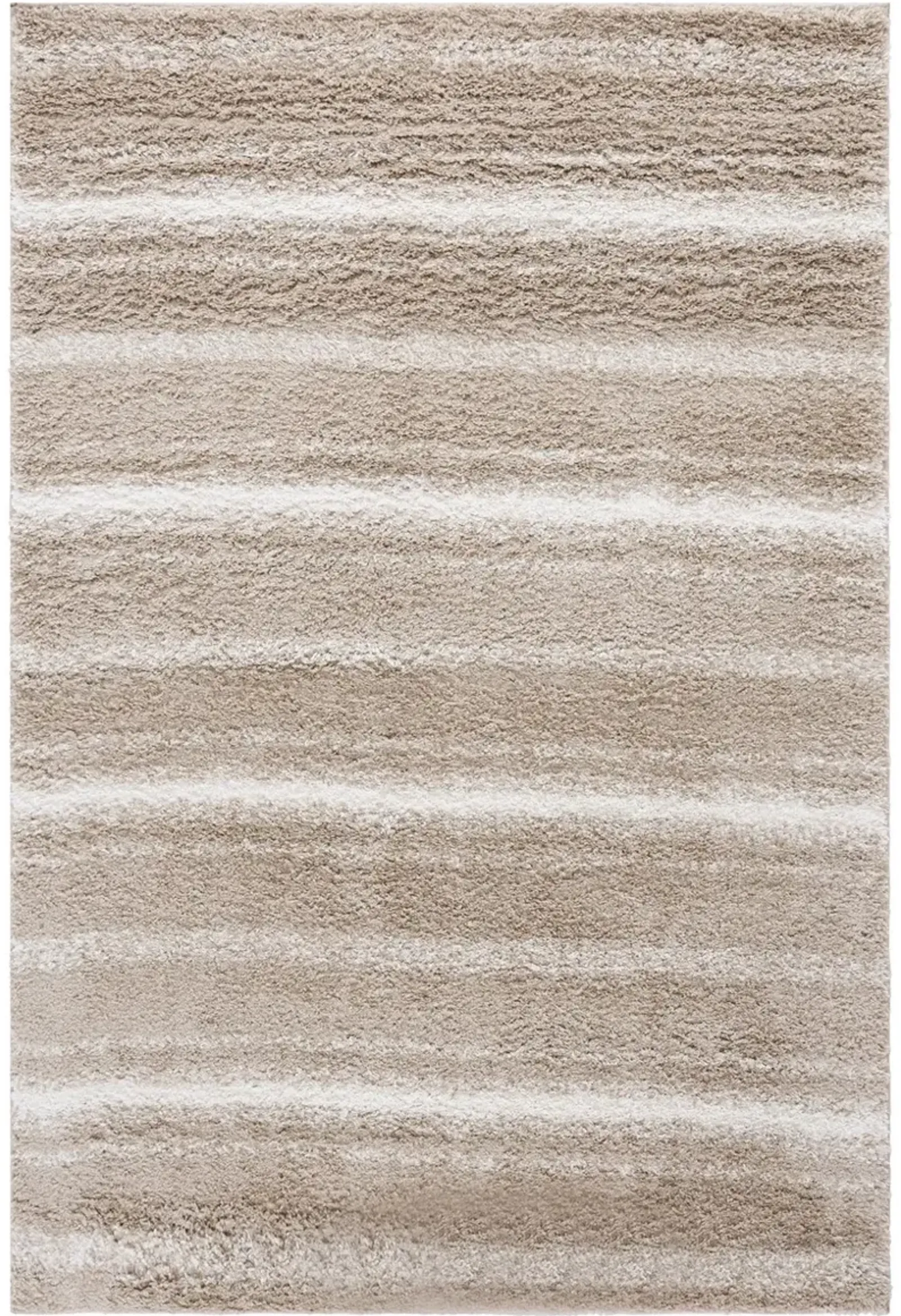 BORDER & STRIPE SHAG 252 Beige 9' X 12' Large Rectangle Rug