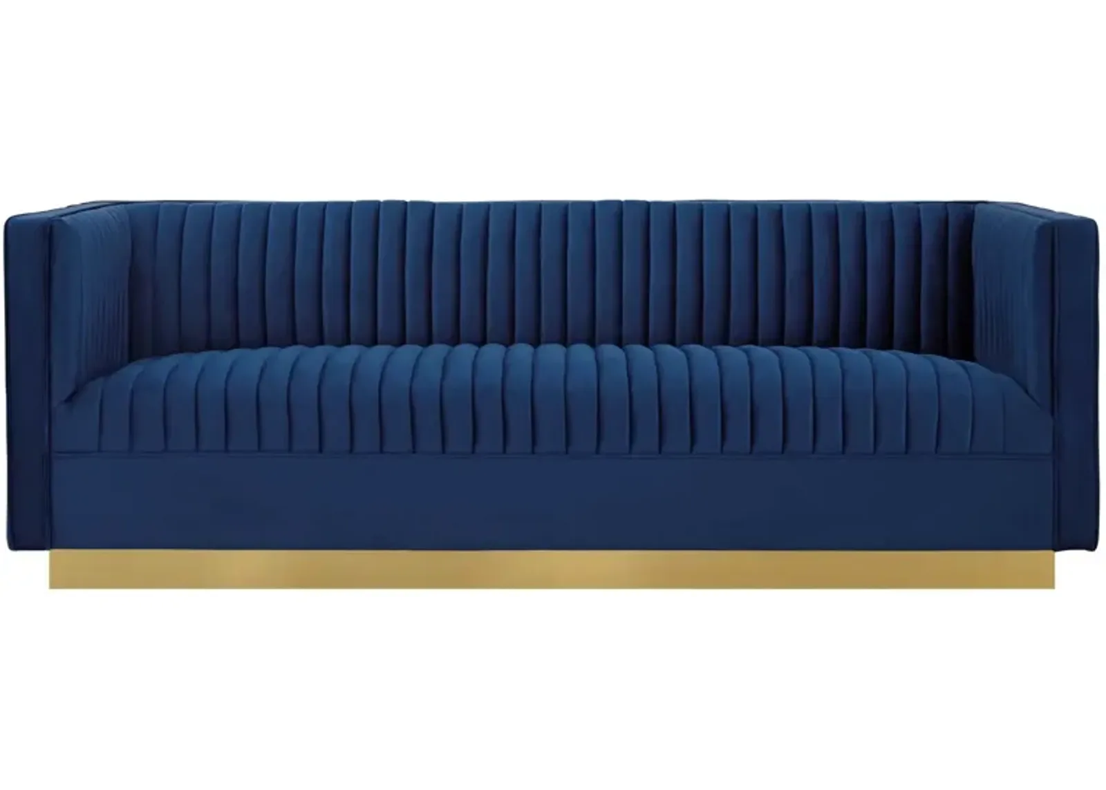 Sanguine Vertical Channel Tufted Performance Velvet Sofa