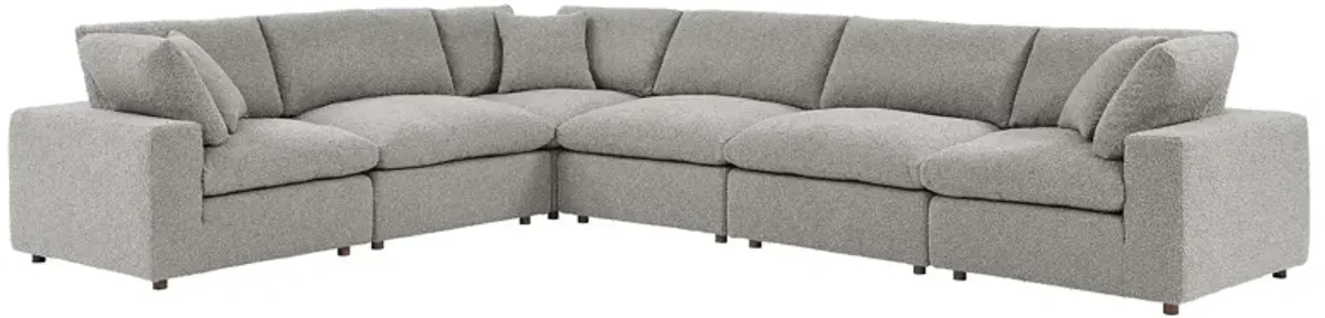 Commix Down Filled Overstuffed Boucle Fabric 6-Piece Sectional Sofa