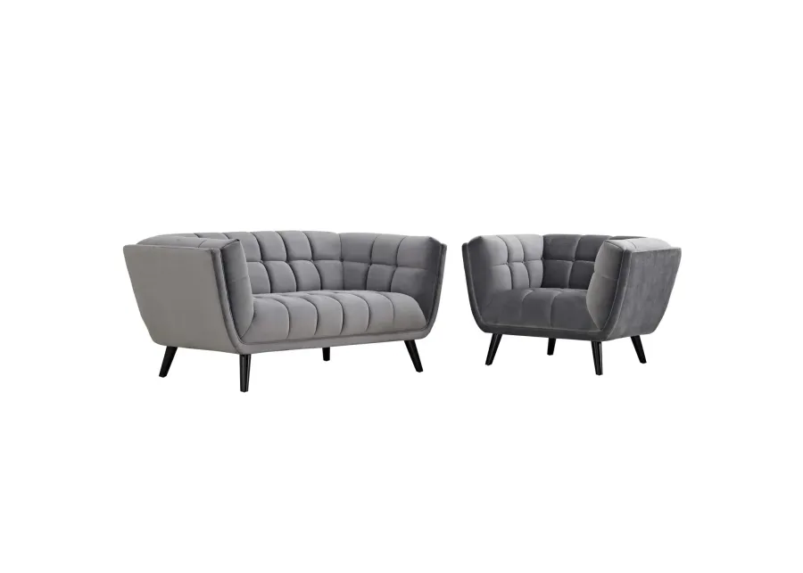 Bestow 2 Piece Performance Velvet Loveseat and Armchair Set