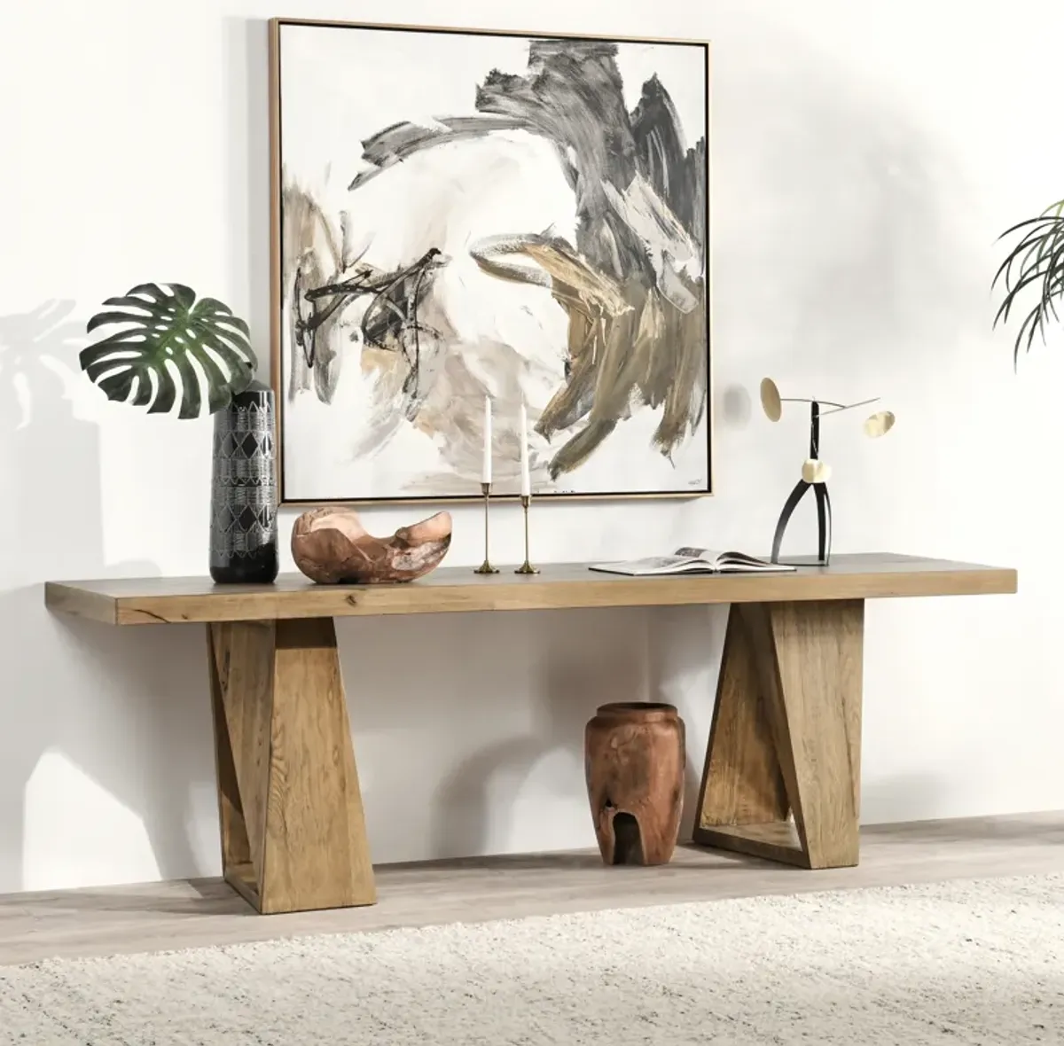 Arleth 94" Oak Console Table in Natural Oak