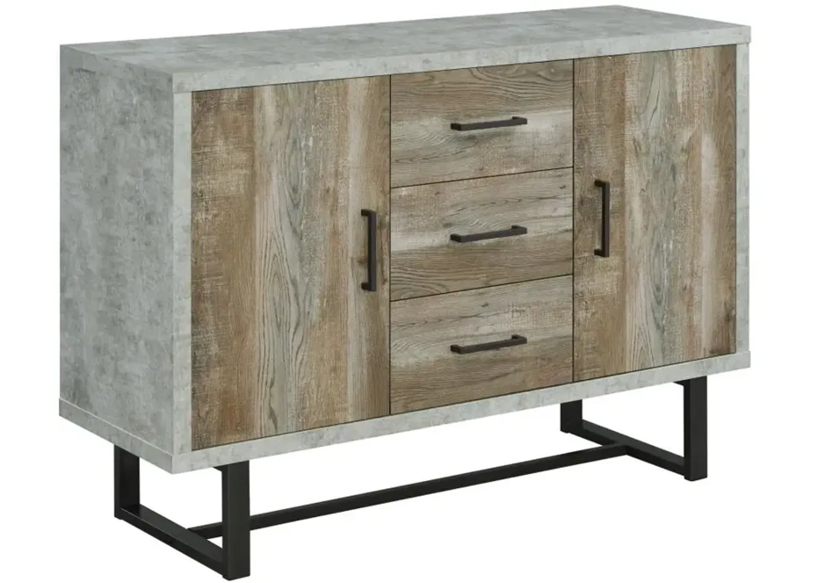 Abelardo 3-drawer Accent Cabinet Weathered Oak and Cement