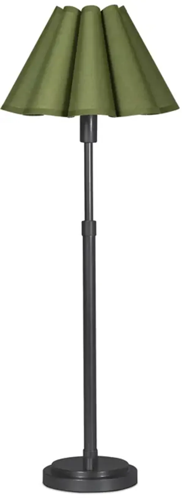 Polly Buffet Lamp (Blackened Brass with Green Scalloped Shade)