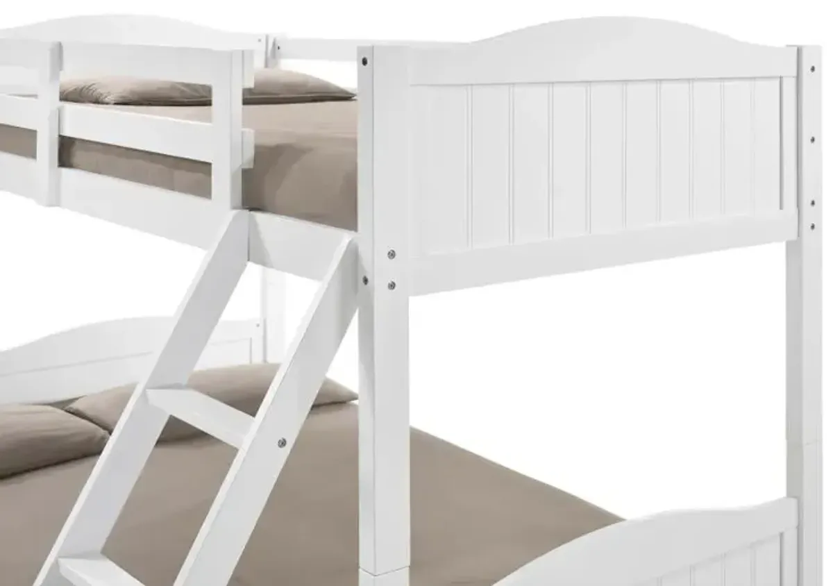 Arlo Twin Over Full Bunk Bed with Ladder White