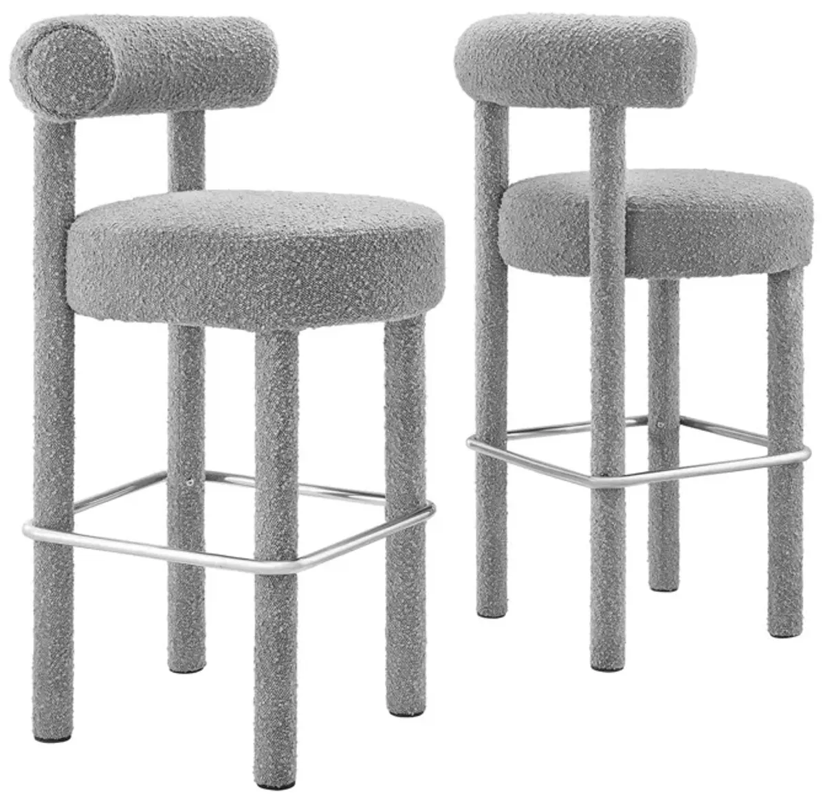 Toulouse Boucle Fabric Bar Stool - Set of 2