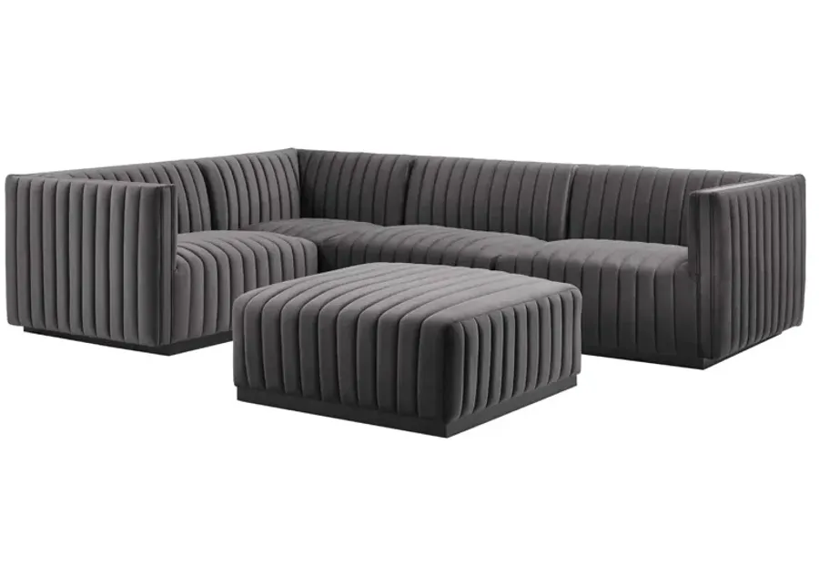 Conjure Channel Tufted Performance Velvet 5-Piece Sectional