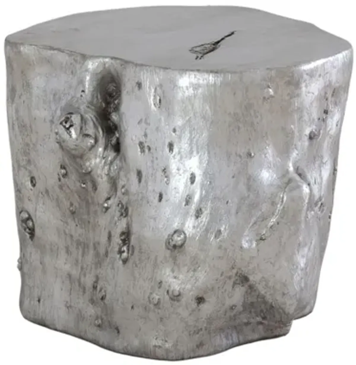 Log Stool, Silver Leaf, LG