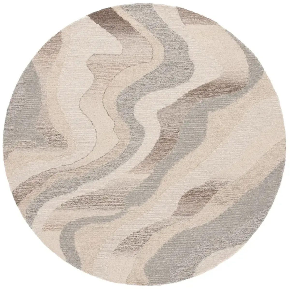 EBONY 529 BEIGE  6' x 6' Round Round Rug