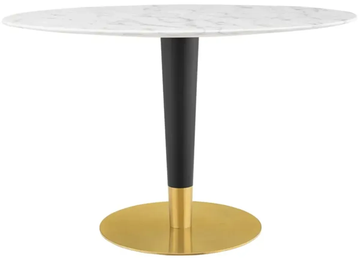 Zinque 48" Oval Artificial Marble Dining Table