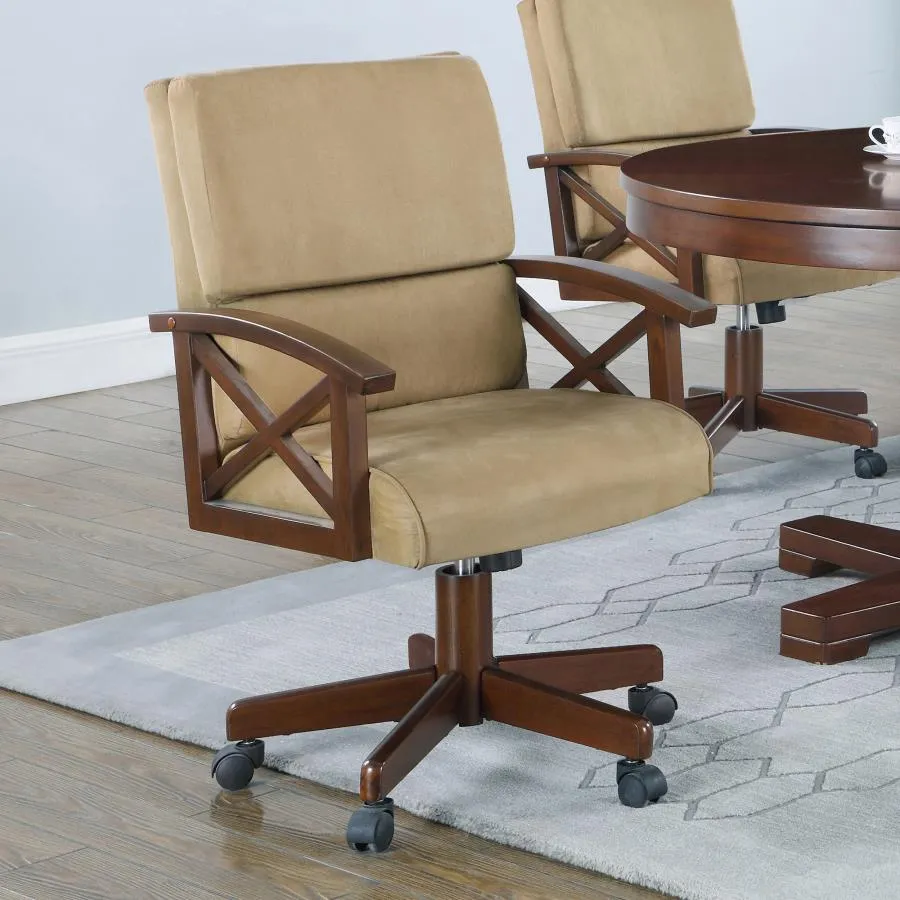 Marietta Upholstered Game Chair Tobacco and Tan