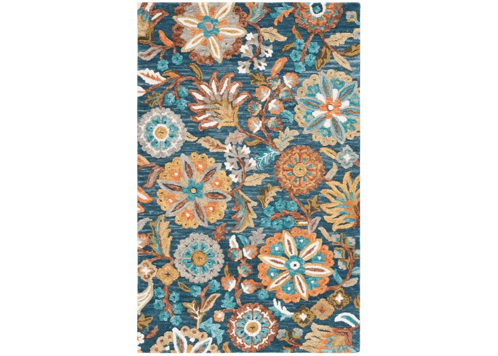 BLOSSOM 409 BLUE  8' x 10' Large Rectangle Rug