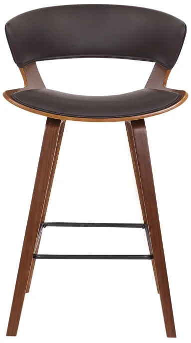 Jagger Modern 26" Wood and Faux Leather Counter Height Bar Stool