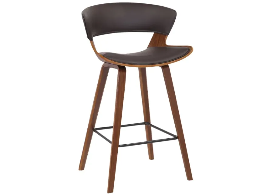 Jagger Modern 26" Wood and Faux Leather Counter Height Bar Stool