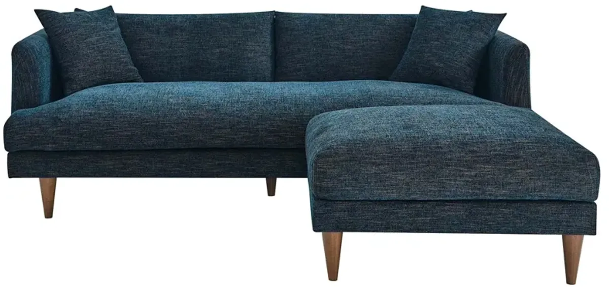 Zoya Down Filled Overstuffed Sofa and Ottoman Set