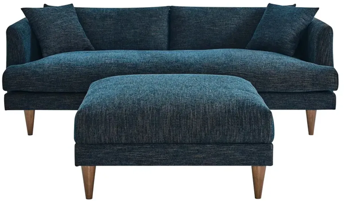 Zoya Down Filled Overstuffed Sofa and Ottoman Set