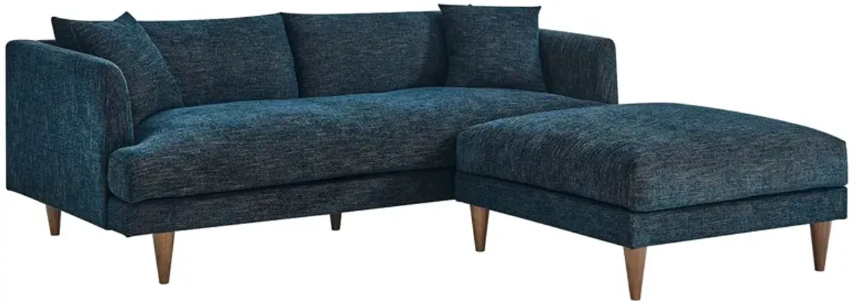 Zoya Down Filled Overstuffed Sofa and Ottoman Set