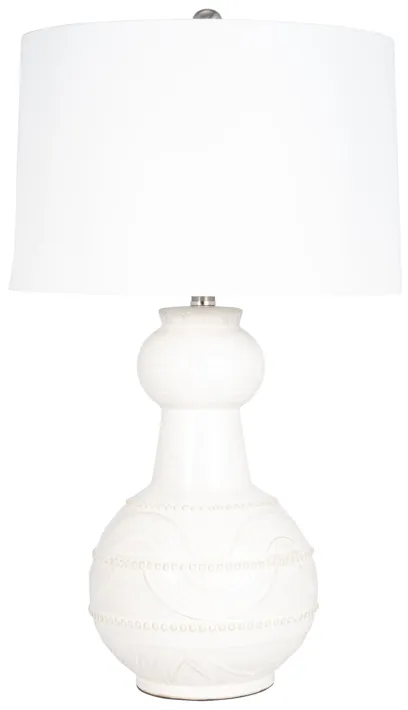 Ceramic 28" Bottle Table Lamp, White