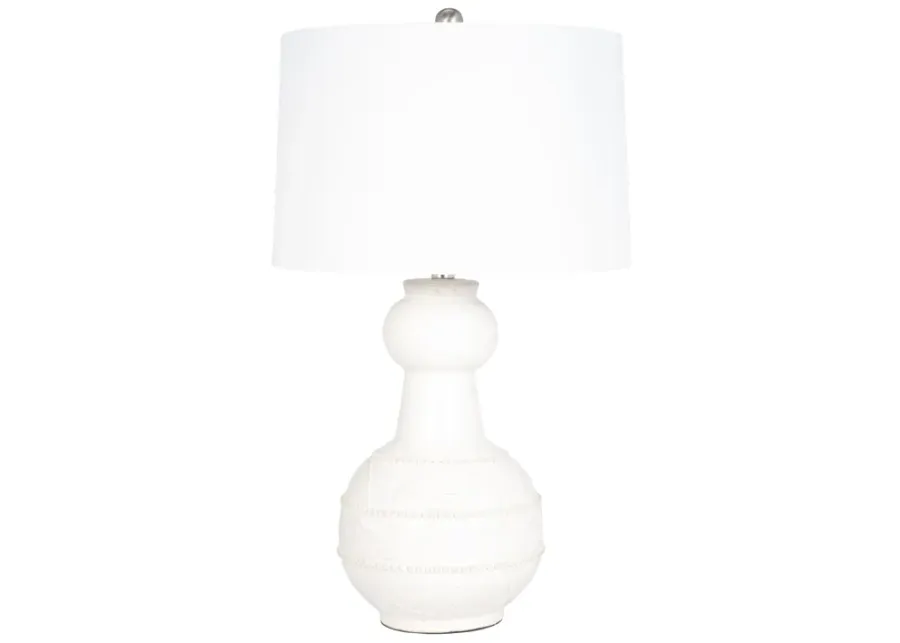 Ceramic 28" Bottle Table Lamp, White