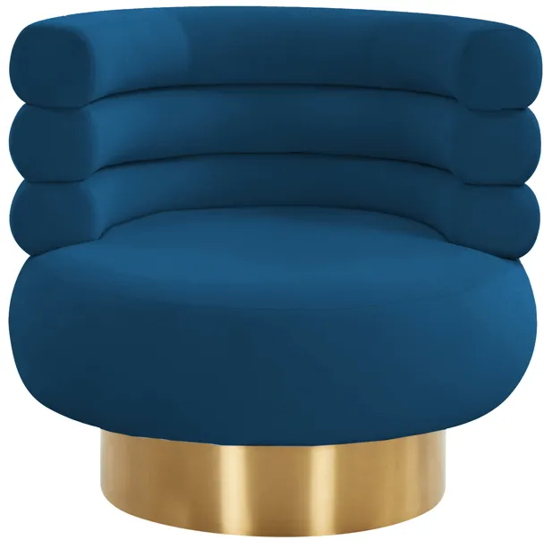 Naomi Navy Velvet Swivel Chair