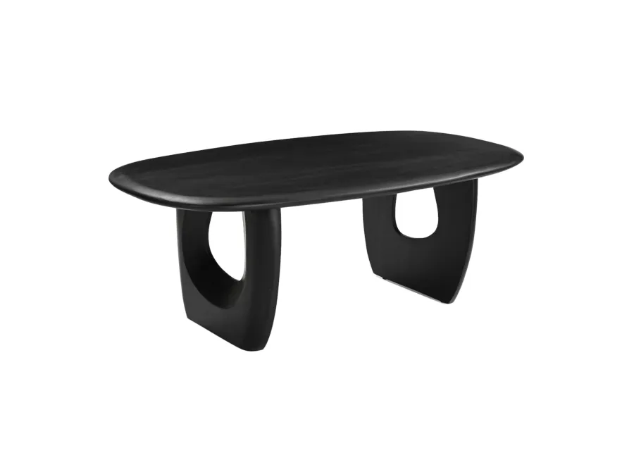 Wood, 51" Modern Mid-century Coffee Table, Blk, Kd