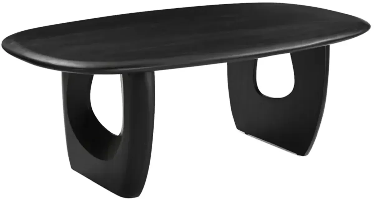 Wood, 51" Modern Mid-century Coffee Table, Blk, Kd