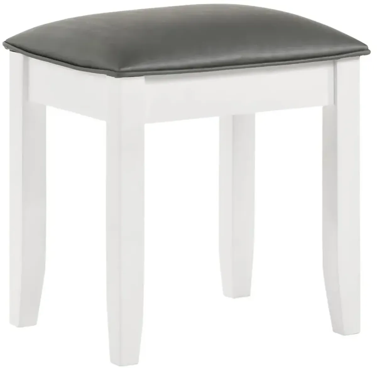 Barzini Upholstered Vanity Stool Metallic and White