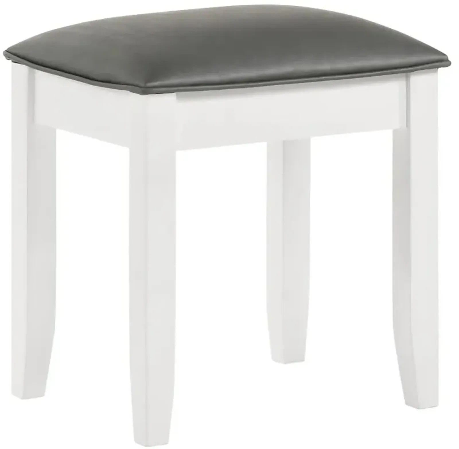 Barzini Upholstered Vanity Stool Metallic and White