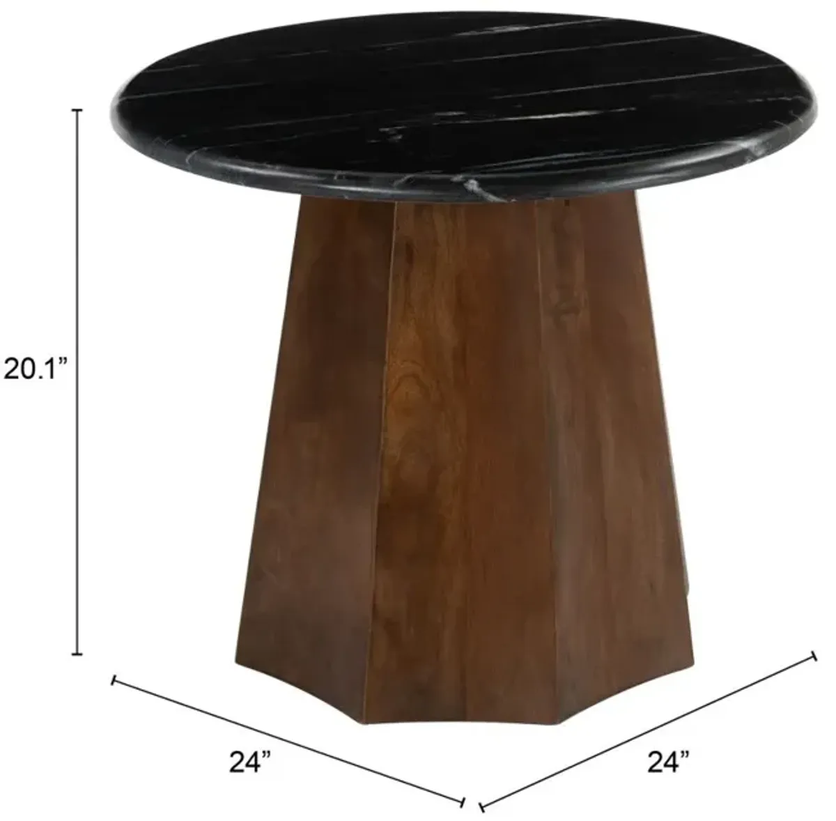 Aipe Accent Table Black & Brown