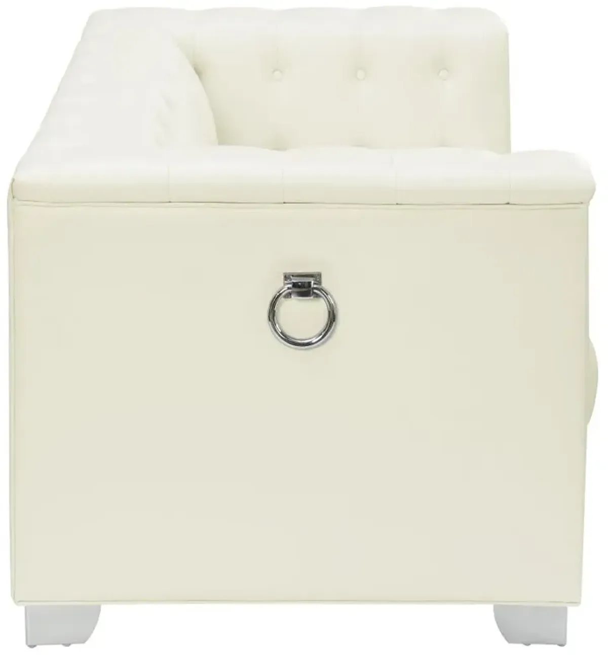 Chaviano Tufted Upholstered Loveseat Pearl White